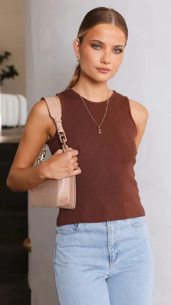 Top Knit Ribbed Celine