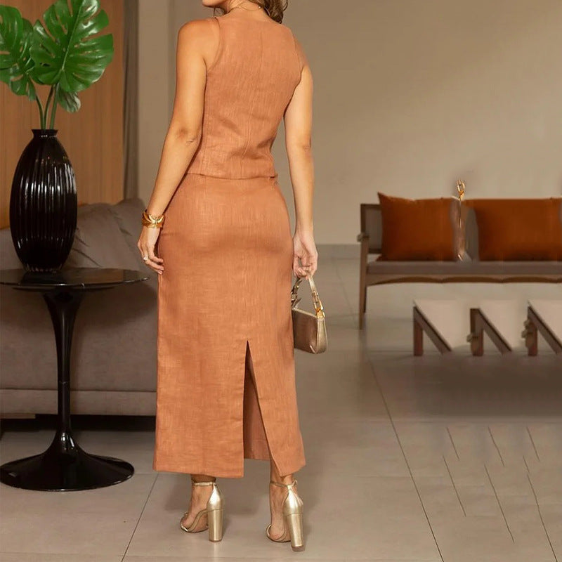 Conjunto Linen Apricot Duo