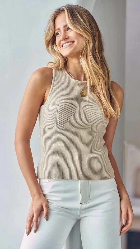 Top Knit Ribbed Celine